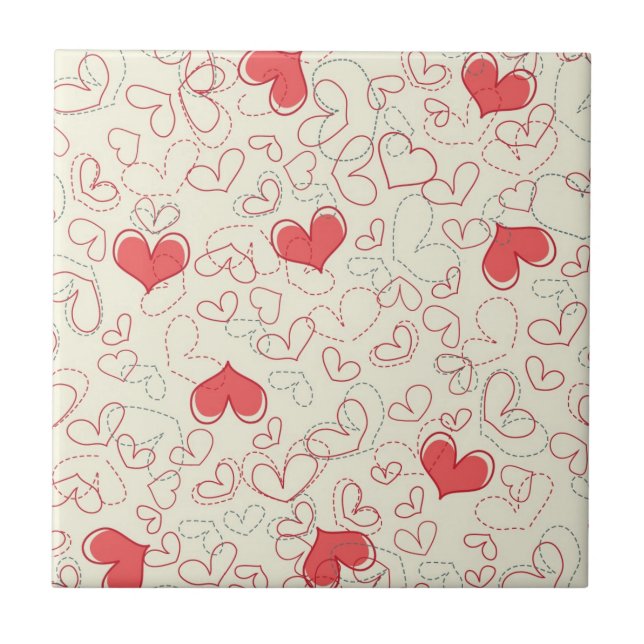 Cute Hearts Background Tile (Front)