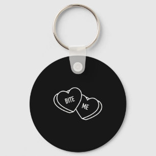 Cute Hearts Bite Me, Funny Anti-valentines Day Key Ring