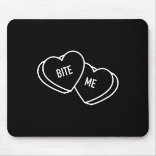 Cute Hearts Bite Me, Funny Anti-valentines Day Mouse Mat