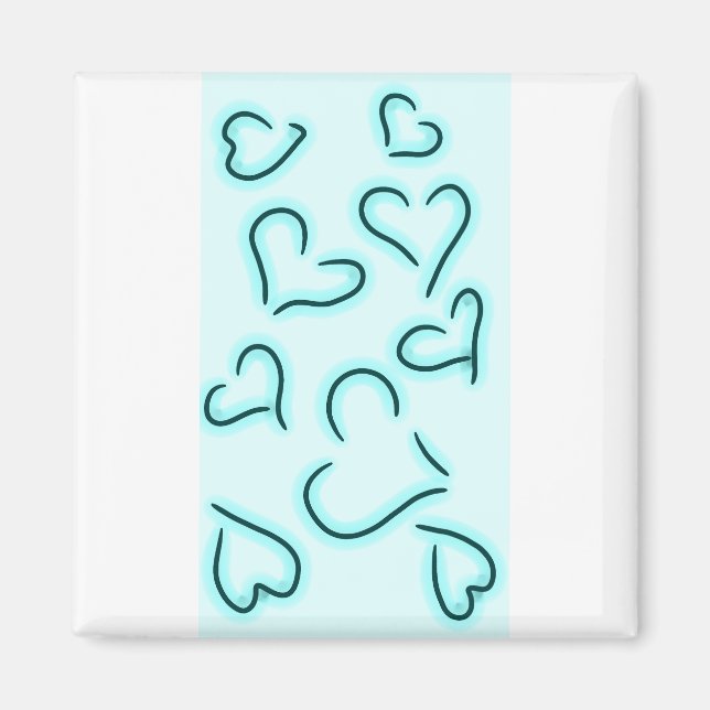 Cute Hearts Blue Magnet (Front)