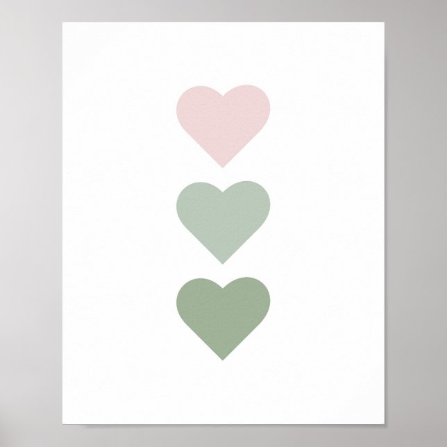 Cute Hearts Boho Nursery Poster (Front)