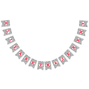 Cute Hearts Bunting Banner