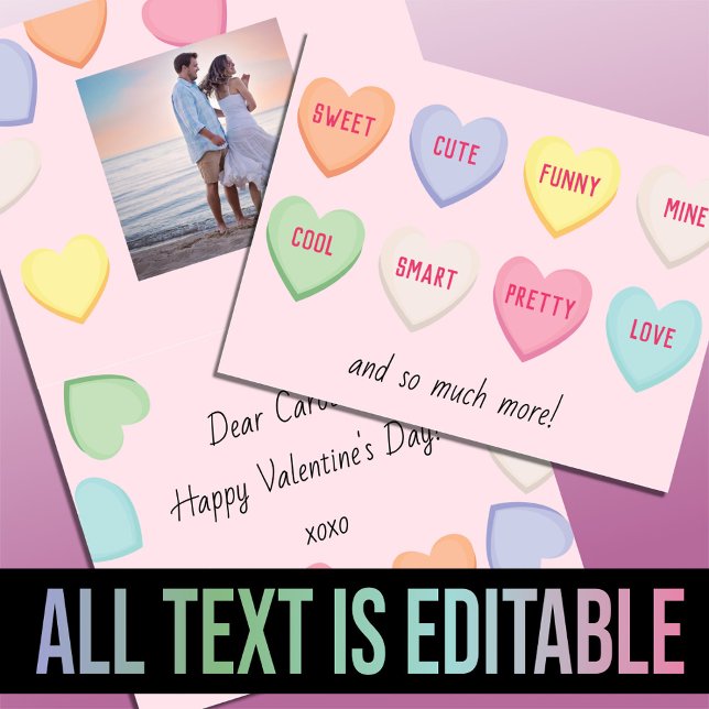Cute hearts candy pink Valentine's Day Holiday Card (Creator Uploaded)