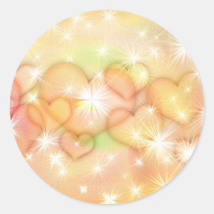 Cute Hearts Classic Round Sticker