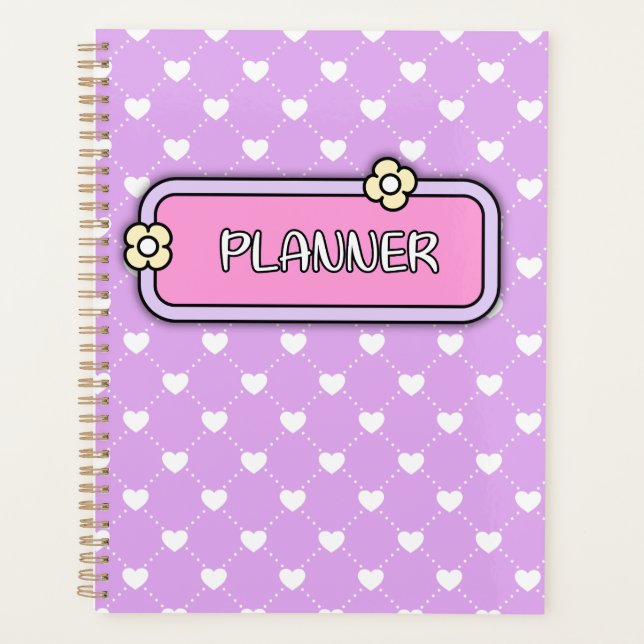 Cute Hearts Flower cover Planner (Front)