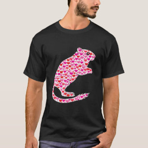 Cute Hearts Gerbil Funny Animals Lover Valentines T-Shirt
