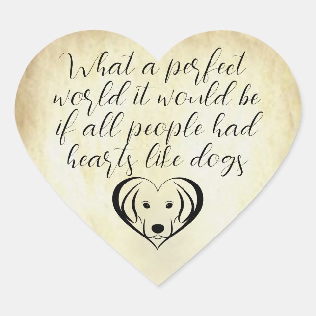 Cute Hearts Like Dogs Perfect World Heart Sticker (Front)