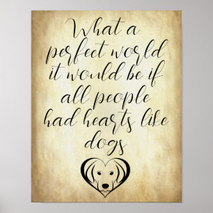 Cute Hearts Like Dogs Perfect World Poster