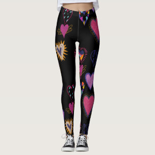 Cute hearts love , birthday leggings