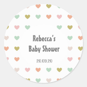 Cute Hearts Mood Baby Shower Classic Sticker