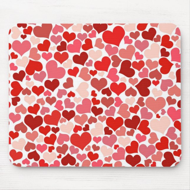 Cute Hearts Mouse Mat (Front)