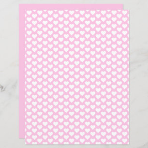 Cute Hearts Pattern Blush Pink Scrapbook Paper
