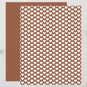 Cute Hearts Pattern Coconut Brown Scrapbook Paper