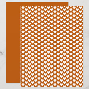 Cute Hearts Pattern Ginger Shade Scrapbook Paper