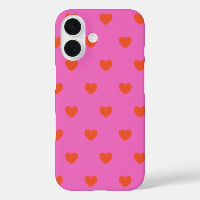 Cute Hearts Pattern in Pink and Red Case-Mate iPhone Case (Back)