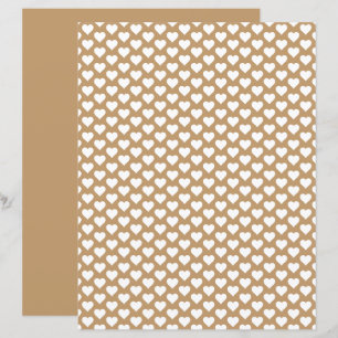 Cute Hearts Pattern Light Brown Scrapbook Paper