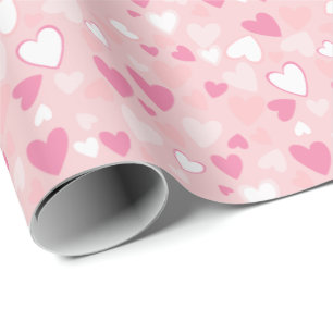 Cute Hearts Pink Wrapping Paper