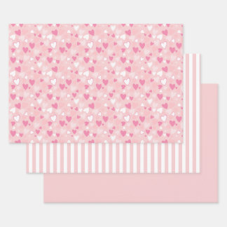 Cute Hearts Pink Wrapping Paper Sheet