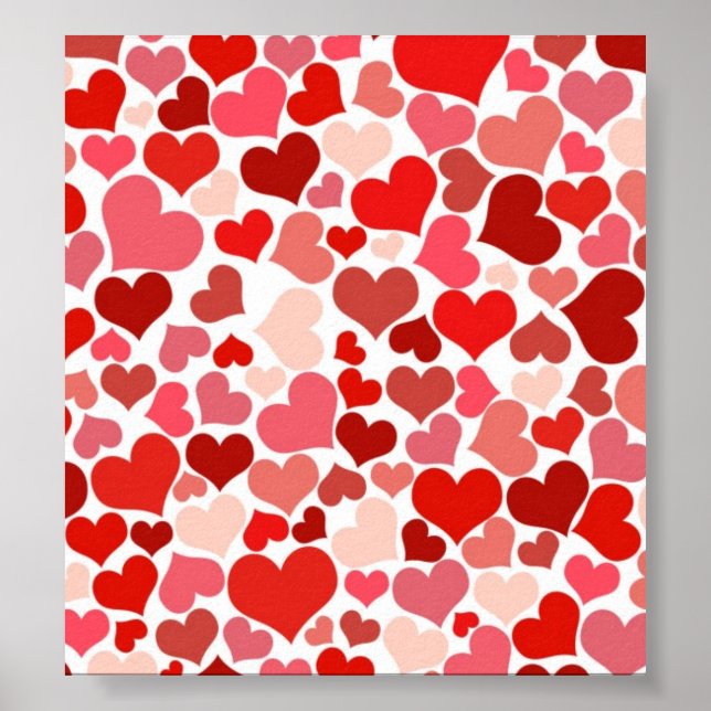 Cute Hearts Poster (Front)