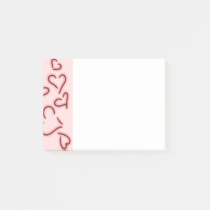 Cute Hearts Red Post-it Notes