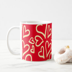 Cute Hearts Red Valentine's Day  Coffee Mug