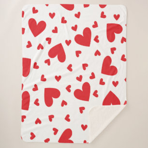 Cute Hearts Sherpa Blanket