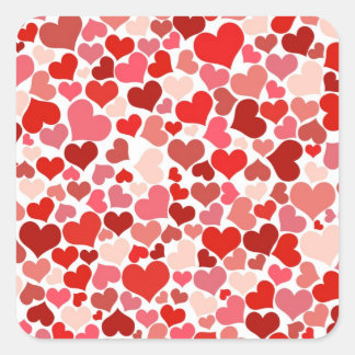 Cute Hearts Square Sticker