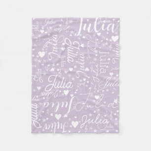 Cute Hearts, Stars and Music Notes Small Thistle  Fleece Blanket