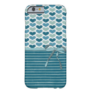 Cute Hearts  Stripes and Bow Barely There iPhone 6 Case