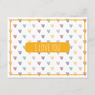 Cute Hearts Style 2 Postcard