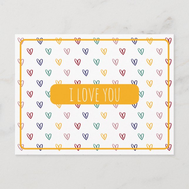 Cute Hearts Style 2 Postcard (Front)