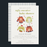 Cute Hearts Winter Ugly Sweater Baby Shower Invite<br><div class="desc">If you need any further customisation please feel free to message me on yellowfebstudio@gmail.com.</div>