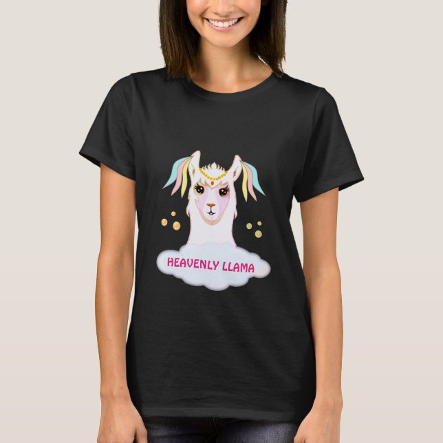 Cute Heavenly Llama T-Shirt (Front)