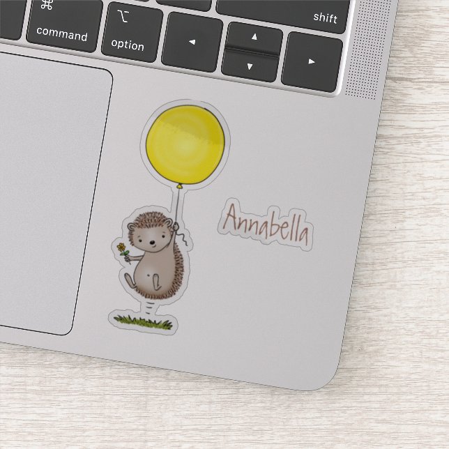 Cute hedgehog and balloon cartoon pattern (Detail)