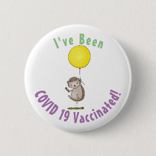Cute hedgehog and balloon cartoon pattern 6 cm round badge