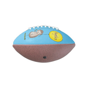 Cute hedgehog and balloon cartoon pattern american football