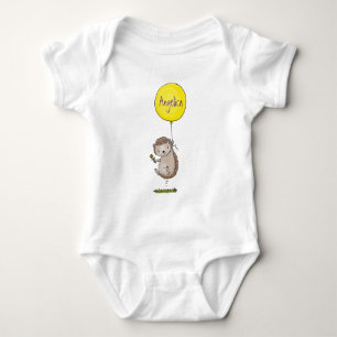 Cute hedgehog and balloon cartoon pattern baby bodysuit