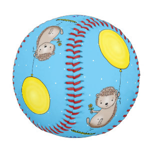 Cute hedgehog and balloon cartoon pattern baseball