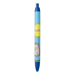 Cute hedgehog and balloon cartoon pattern black ink pen
