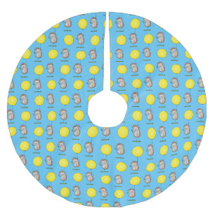 Cute hedgehog and balloon cartoon pattern brushed polyester tree skirt
