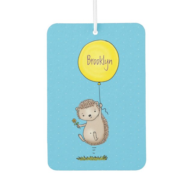 Cute hedgehog and balloon cartoon pattern car air freshener (Front)