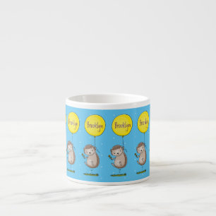 Cute hedgehog and balloon cartoon pattern espresso cup