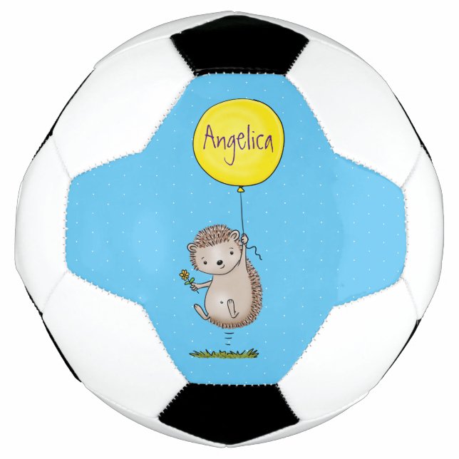 Cute hedgehog and balloon cartoon pattern football (Front)