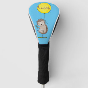 Cute hedgehog and balloon cartoon pattern golf head cover