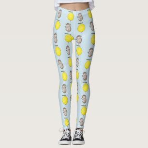 Cute hedgehog and balloon cartoon pattern leggings