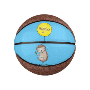 Cute hedgehog and balloon cartoon pattern mini basketball