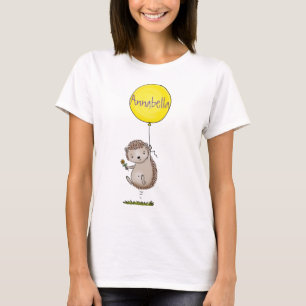 Cute hedgehog and balloon cartoon pattern T-Shirt