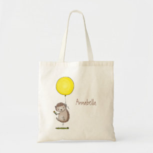 Cute hedgehog and balloon cartoon pattern tote bag