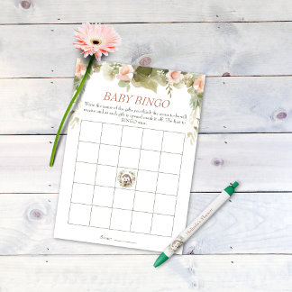 Cute Hedgehog Baby Shower Bingo Invitation