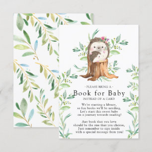 Cute Hedgehog Baby Shower Book for Baby Card